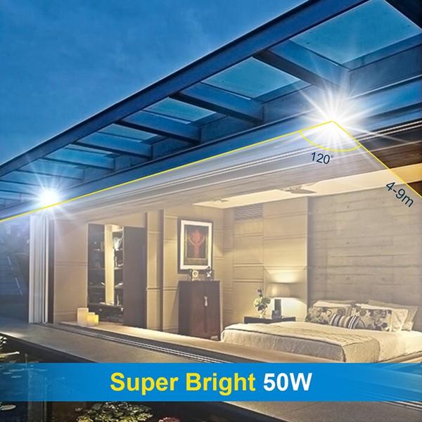 bapro 50W Security Lights with Motion Sensor,Led Floodlight Super Bright, Garden Lights Cold White(6000K), IP65 Waterproof Perfect for Garage, Garden and Forecourt[Energy Class A++]